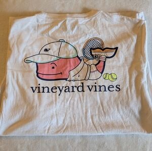 Vineyard Vines S/S Kids White Tennis Graphic Tee, Size XL
